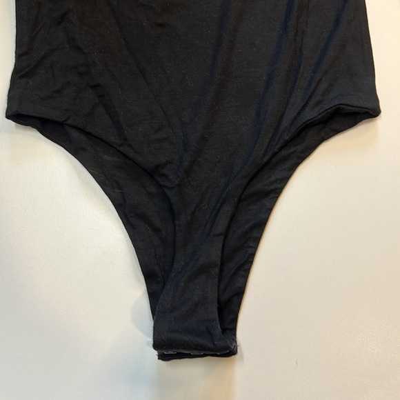 RE ONA WOMEN'S OFF SHOULDER BODYSUIT BASIC TOP BLACK - Picture 9 of 9